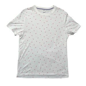 Retreat Los Angeles Shirt Men's Size Large White Pink Flamingo Print Tee T-Shirt